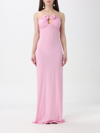 Magda Butrym Strapless Appliquéd Draped Stretch-jersey Maxi Dress In Pink