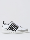 Dsquared2 Legendary Striped Leather Sneakers In White