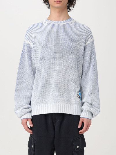 Acne Studios Sweater With Logo Patch In Light Blue