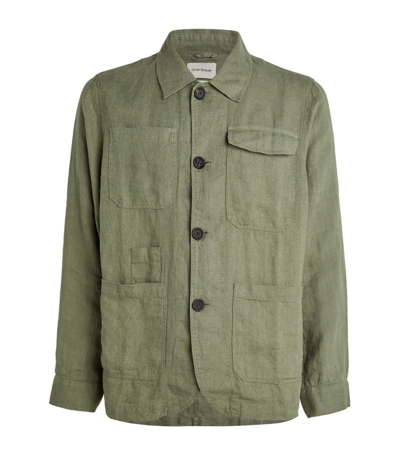 Oliver Spencer Linen Hythe Jacket In Green