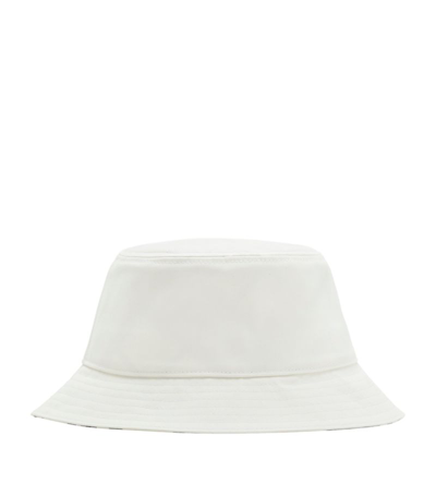 Burberry Ekd-embroidered Bucket Hat In White