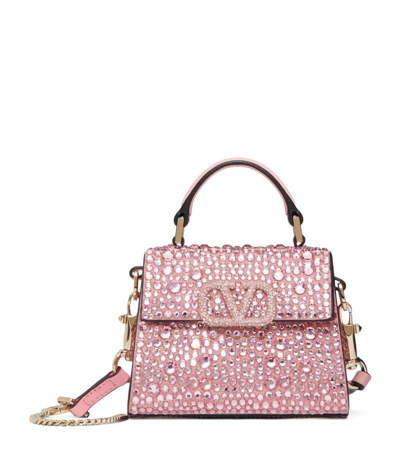 Valentino Garavani Mini Embellished Vsling Top-handle Bag In Pink