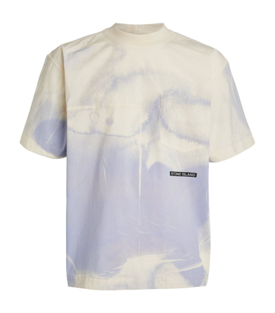 Stone Island Cotton-blend Printed T-shirt In Blue