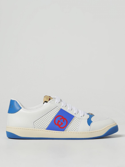 Gucci Screener Lace-up Sneakers In White