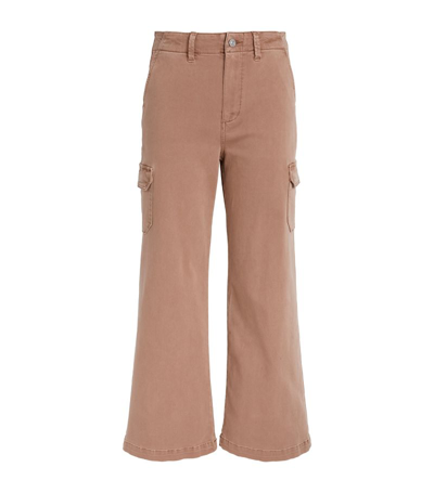 Paige Carly Wide-leg Cargo Jeans In Pink