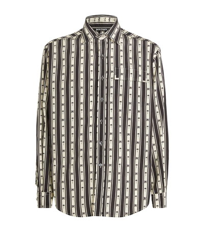 Palm Angels Striped Palm Shirt In Black