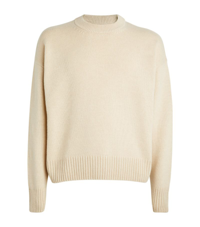 Ami Alexandre Mattiussi Wool-cashmere Sweater In Ivory