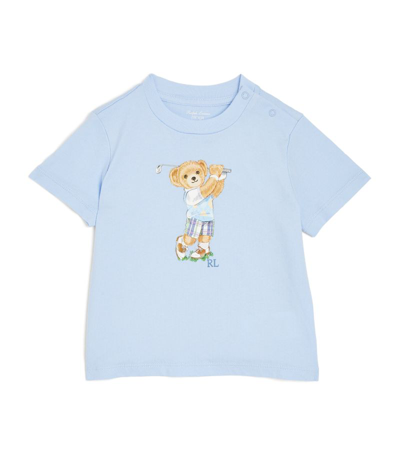 Ralph Lauren Babies' Polo Bear Cotton T-shirt In Blue