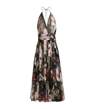 Dolce & Gabbana Rose Garden Print Dress In Multi