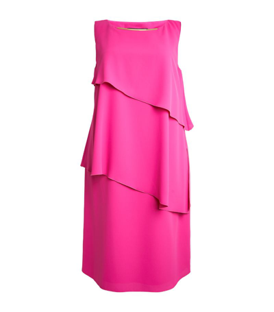 Marina Rinaldi Layered Cady Dress In Pink