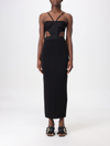 Versace Jeans Couture Lace Bustier Midi Bodycon Dress In Black