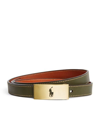 Polo Ralph Lauren Polo Id Reversible Belt In Green