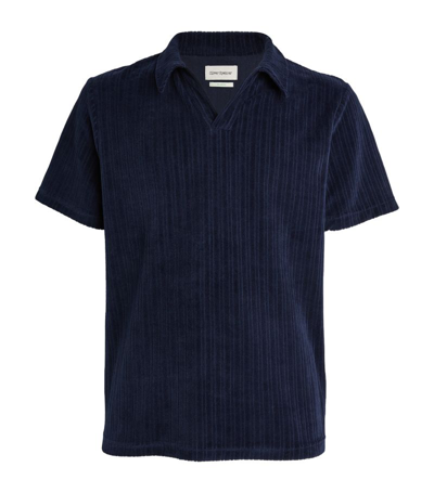 Oliver Spencer Corduroy Austell Polo Shirt In Blue