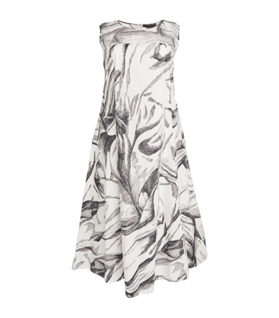 Marina Rinaldi Sketch Print Dress In White