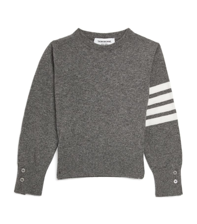 Thom Browne Kids' Cashmere 4-bar Jumper (2-12 Years) In Grey