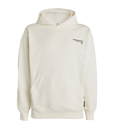 Moose Knuckles Deschamps Zipped-logo Hoodie In White