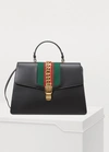 GUCCI Sylvie Leather Maxi Top-Handle Bag,477631 CVL1G 1060