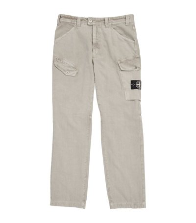 Stone Island Cotton-blend Straight Cargo Trousers In Grey