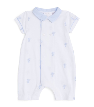 Patachou Cotton Embroidered Playsuit (1-24 Months) In Blue