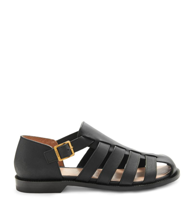 Loewe Leather Campo Sandals In Black