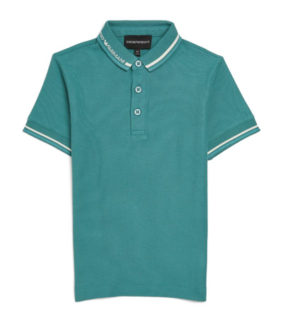 Emporio Armani Kids' Logo Polo Shirt (4-16 Years) In Blue