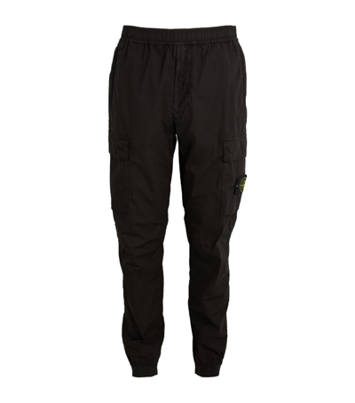Stone Island Cotton-blend Cargo Trousers In Black