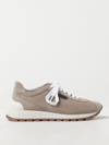 Brunello Cucinelli Suede Sneakers With Iconic Jewel Application In Brown