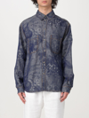 Etro Paisley Pattern Shirt In Denim