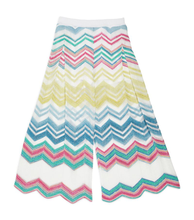 Missoni Kids' Knitted Wide-leg Trousers (4-14 Years) In White