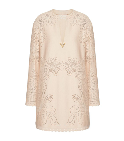 Valentino V-detail Kaftan Dress In Nude