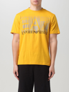Ea7 Man T-shirt Marigold Size Xxl Cotton In Yellow