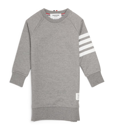 Thom Browne Kids' 4-bar Sweatshirt Dress (2-12 Years) In Grey