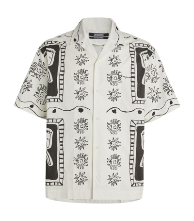 Jacquemus Printed Bowling Shirt In Black