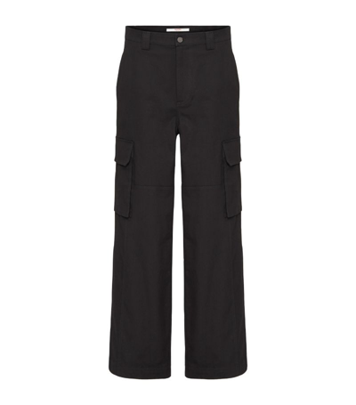 Valentino Stretch-cotton Cargo Trousers In Blue