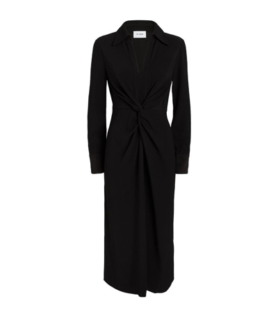 St John Long-sleeve Midi Dress In Black