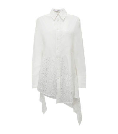 Jw Anderson Crystal Hem Shirt In White