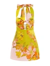 Alemais Silas Floral-print Linen Minidress In Multi