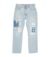 PALM ANGELS DISTRESSED PATCH SLIM JEANS