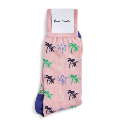 Paul Smith Palm Socks In Pink