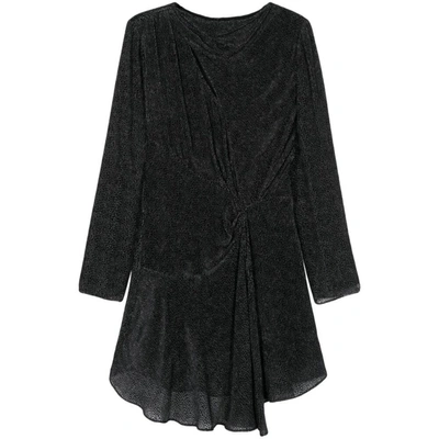 Isabel Marant Round Neck Draped Dress In Black