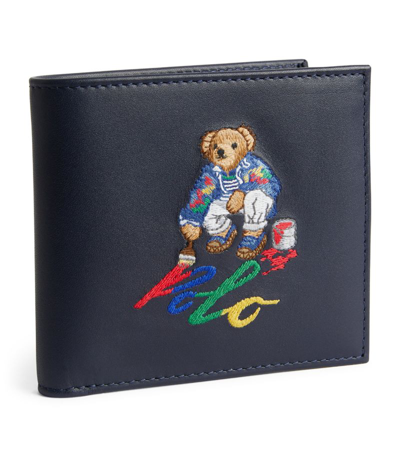 Polo Ralph Lauren Painter Polo Bear Bifold Wallet In Blue