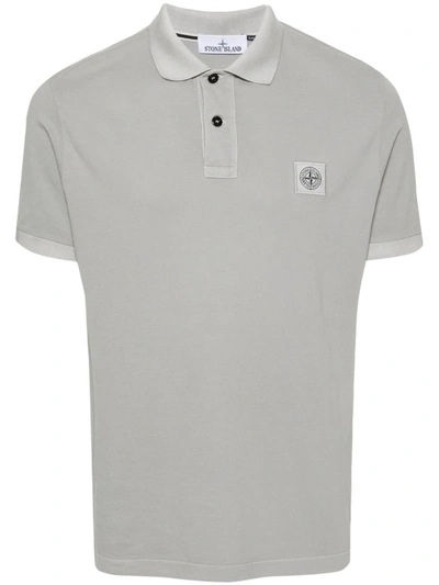 Stone Island Polo S/s Slim Fit Clothing In Grey