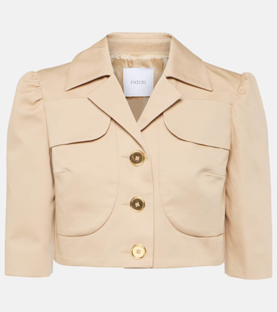 Patou Cropped Single-breasted Blazer In Beige