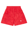 Monnalisa Embroidered Cotton Muslin Bermuda Shorts In Red