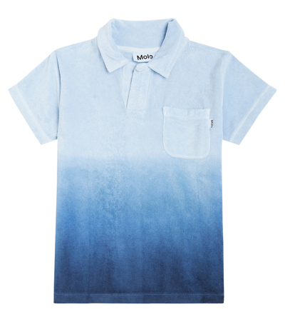 Molo Kids' Randel Cotton Polo Shirt In Blue