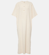 Totême Pinstriped Crepe Midi Dress In White