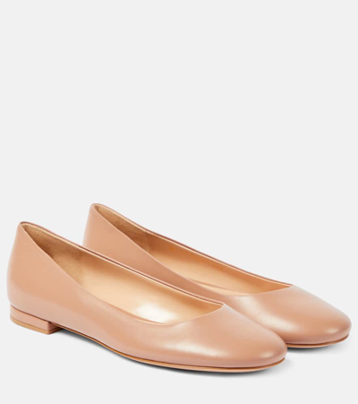 Gianvito Rossi Leather Ballet Flats In Brown