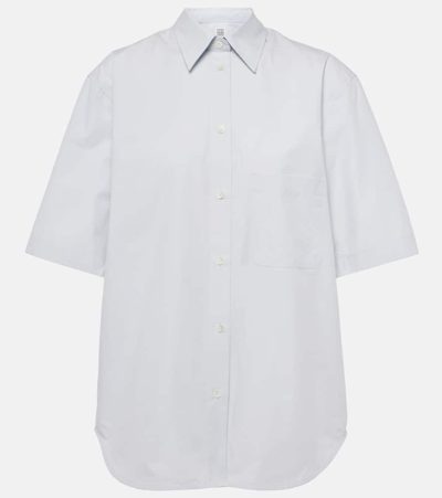 Totême Cotton Poplin Shirt In Blue