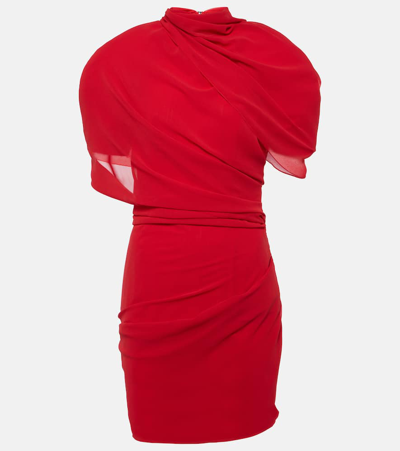 Jacquemus La Dressing Gown Castagna Draped Mini Dress In Red