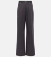 LOEWE HIGH-RISE COTTON DRILL WIDE-LEG PANTS